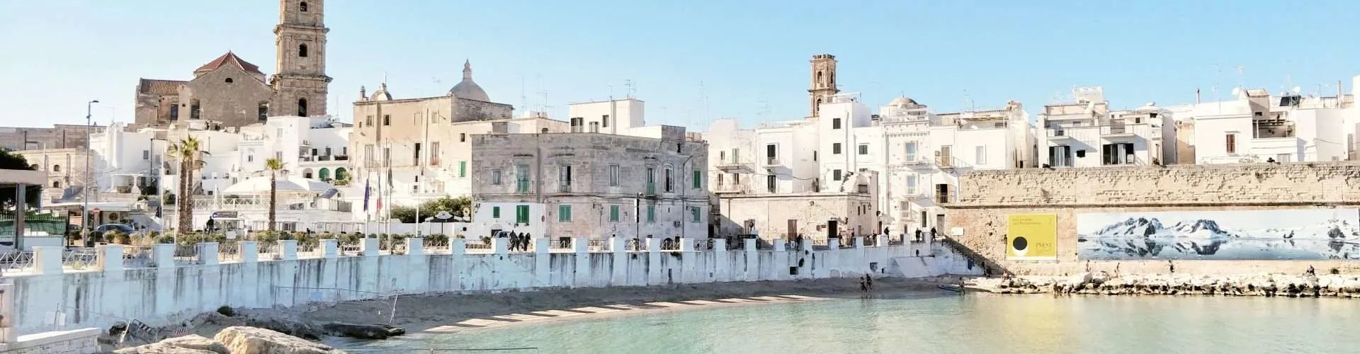 Monopoli night skyline with parked cars