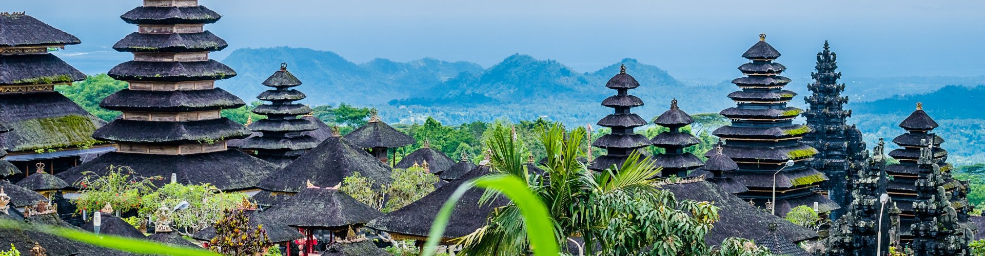 Bali night skyline with parked cars