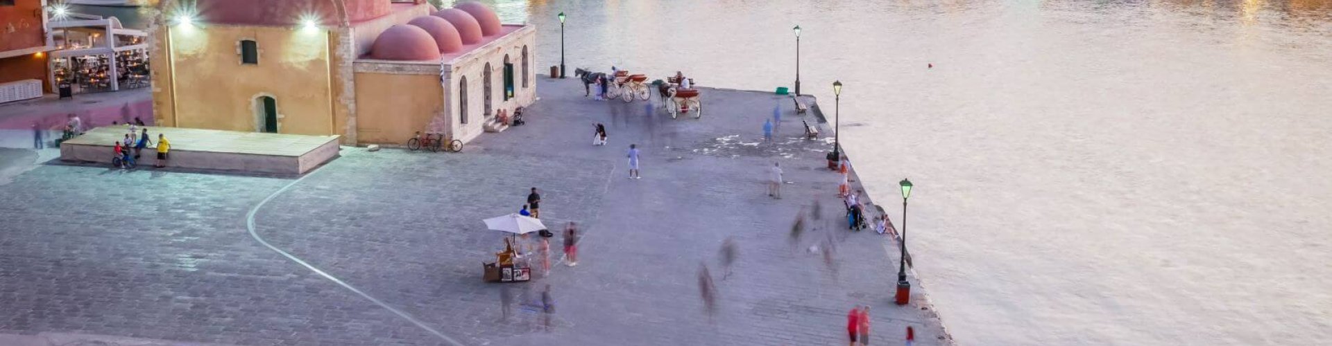 Chania, GR Night Skyline with Parked Cars