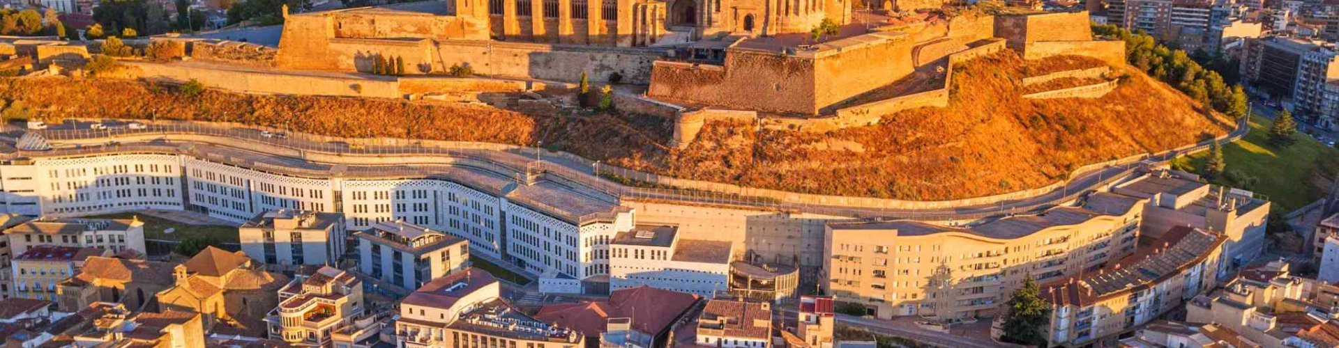 Lleida streets with parked cars