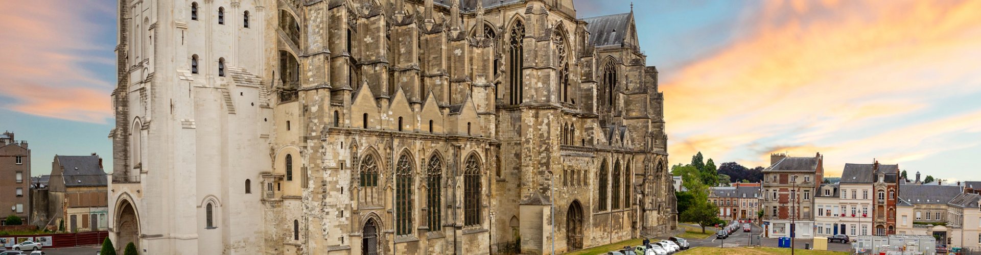 Saint Quentin Les Marais night skyline with parked cars