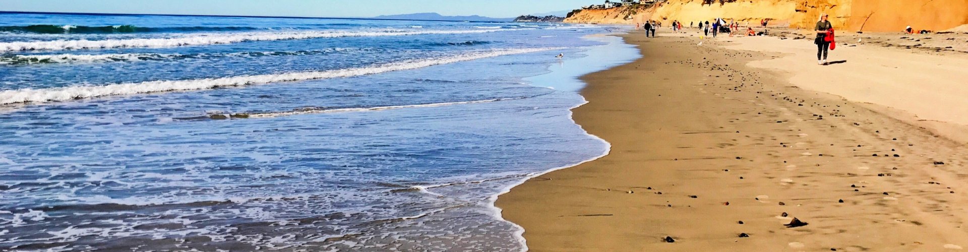 Solana Beach night skyline with parked cars