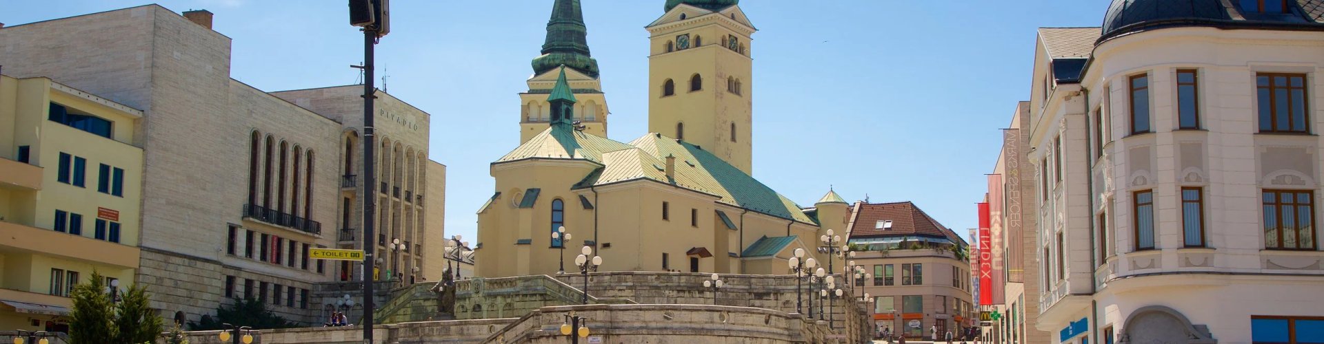 Night Skyline with Parked Cars in Žilina, SK