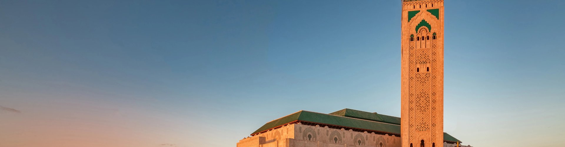 Casablanca night skyline with parked cars