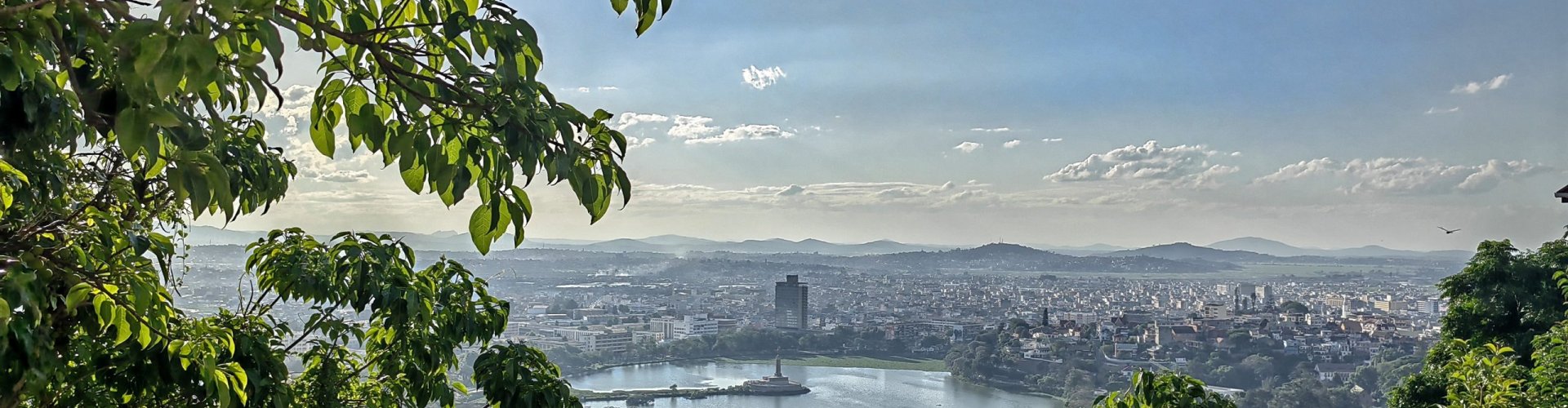 Antananarivo night skyline with parked cars